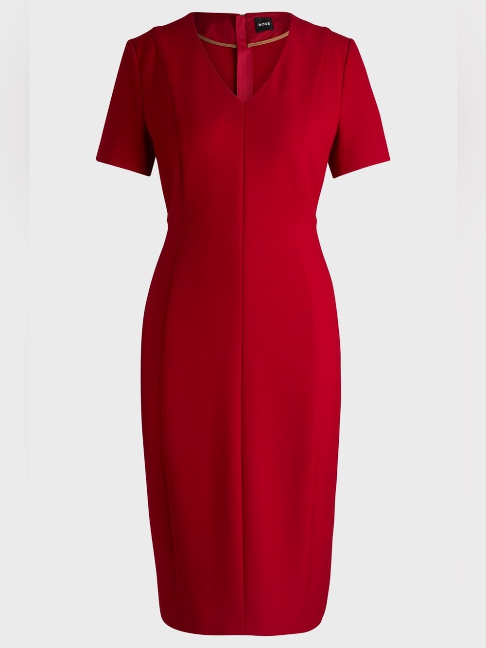 Boss Red Short-Sleeve Midi Sheath Dress EU 38: US 6